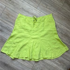 Athleta Daydream Green Linen Skirt Size 14